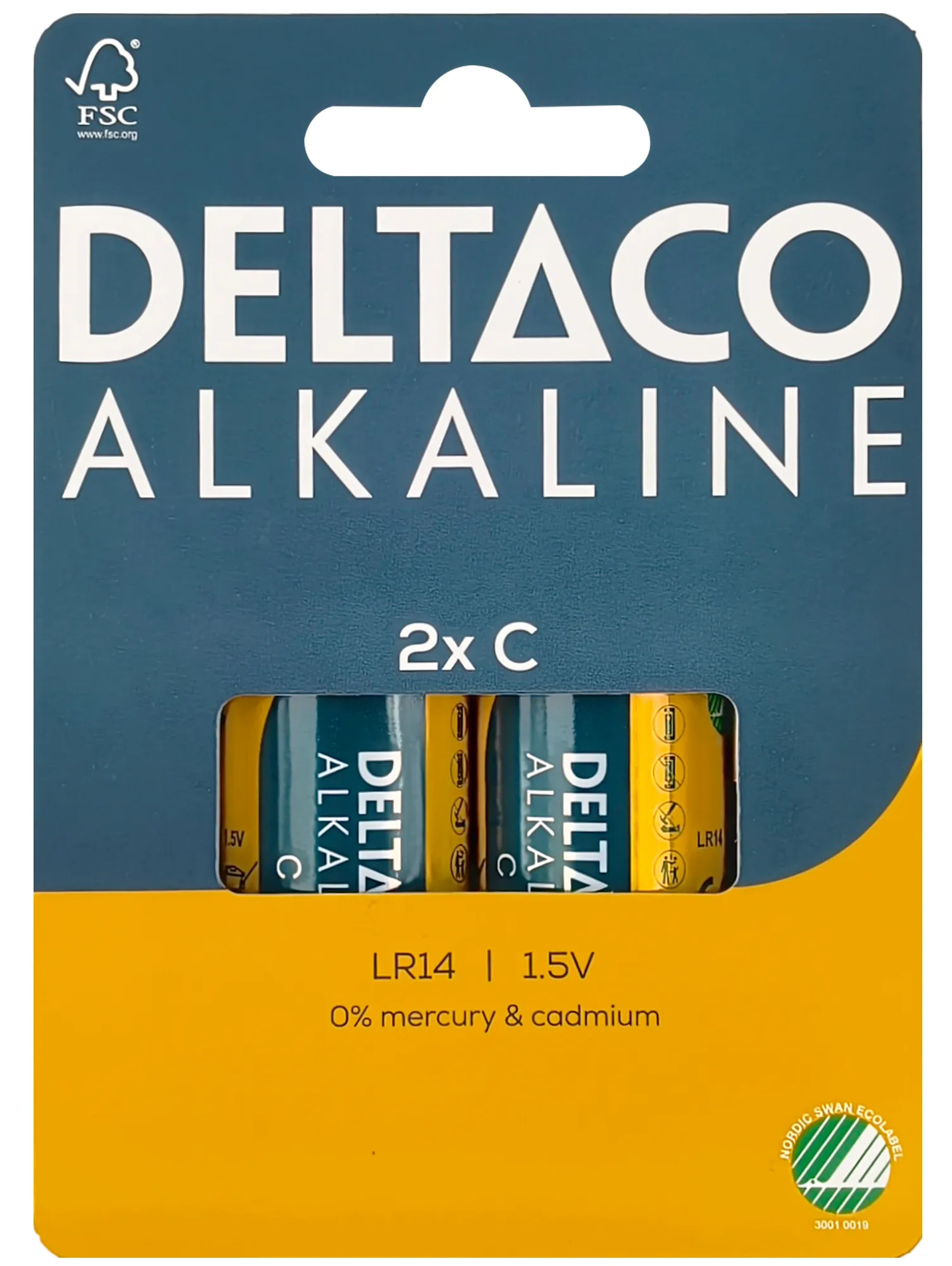 DELTACO C/LR14 2-Pack - Alkaline battery