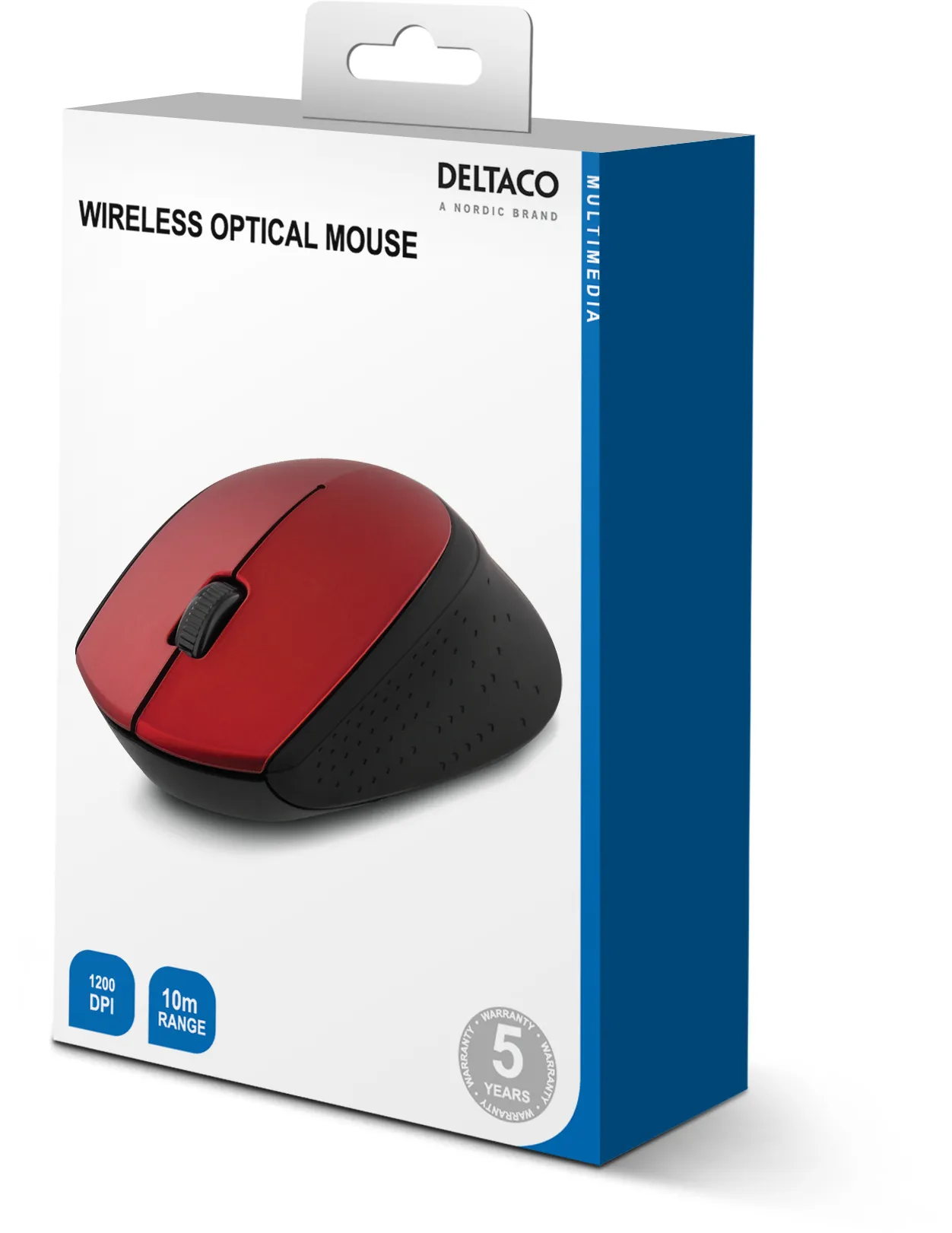 Deltaco MS-462 - wireless mouse, Red