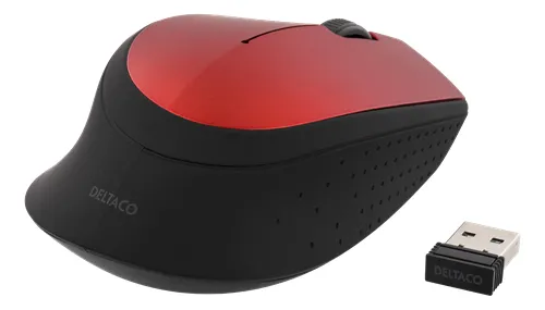 Deltaco MS-462 - wireless mouse, Red