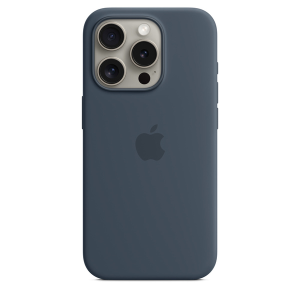 Apple iPhone 15 Pro, MagSafe - silicone case, Storm Blue