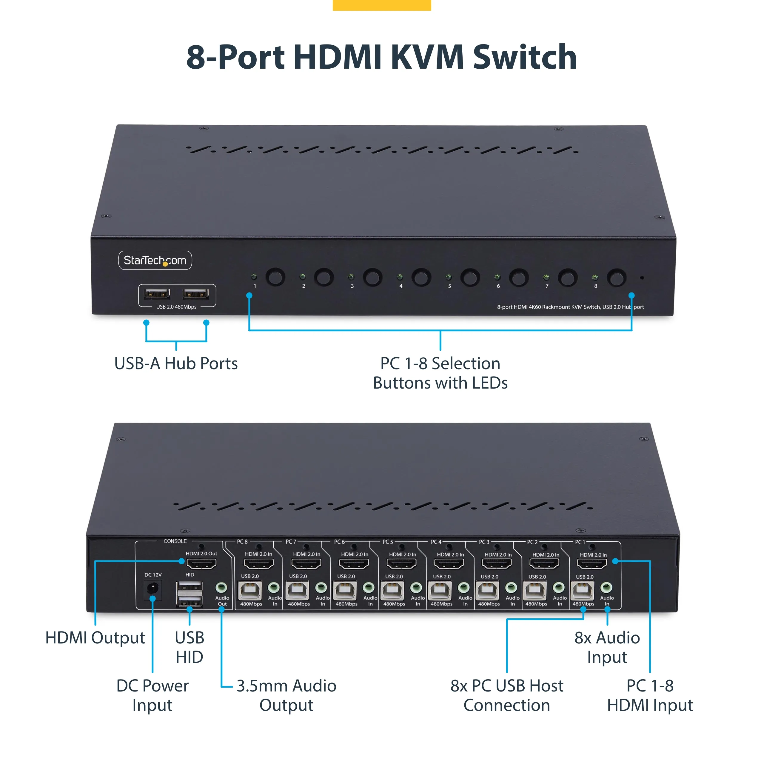 Startech 8-Port HDMI 4K 60Hz KVM - switch
