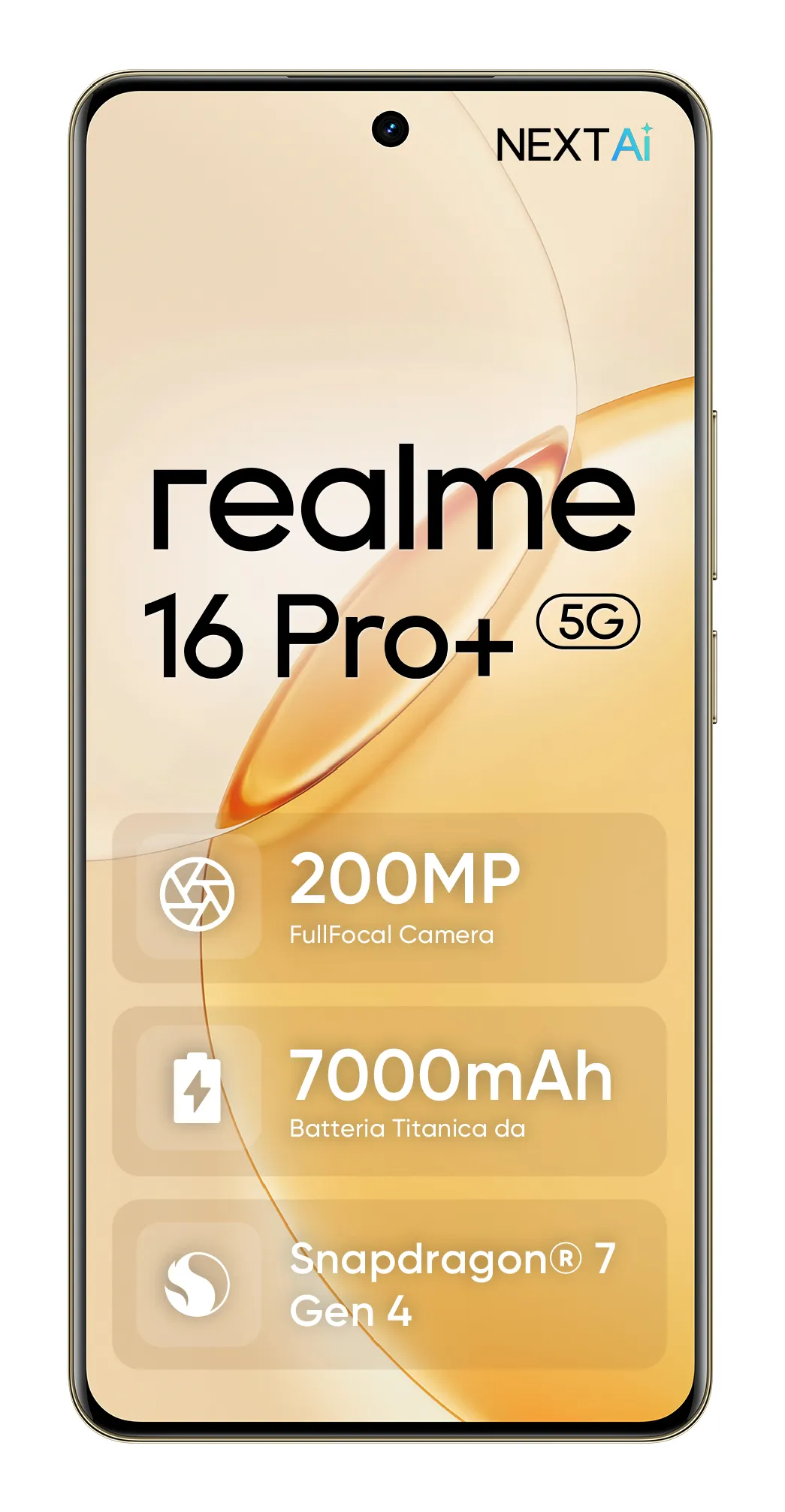 Realme 16 Pro+ 5G 12/512 Gt -puhelin, Master Gold