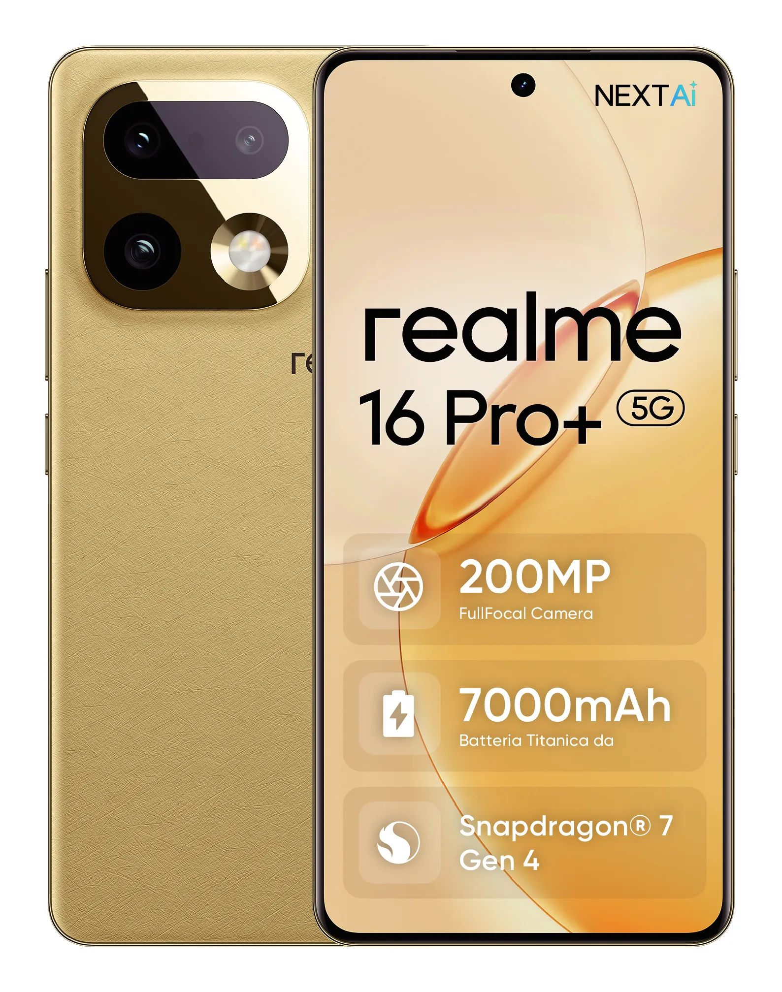 Realme 16 Pro+ 5G 12/512 Gt -puhelin, Master Gold