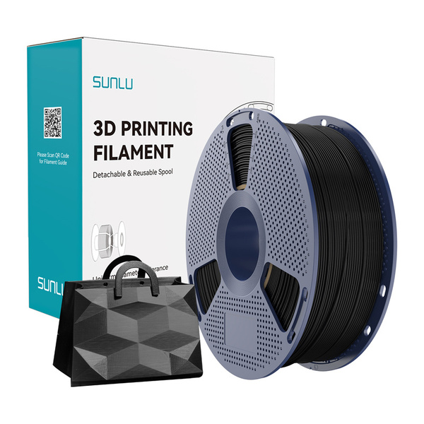 SUNLU TPU, silkkinen, 1.75 mm, 1 kg -3D-tulostusfilamentti, musta
