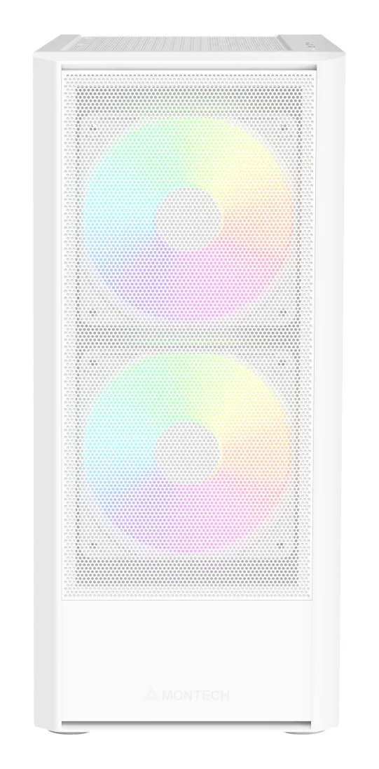 Montech X2 Plus Midi-Tower Case with window and RGB lighting, White