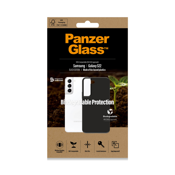 PanzerGlass Biodegradable, Galaxy S22 -suojakuori, Musta