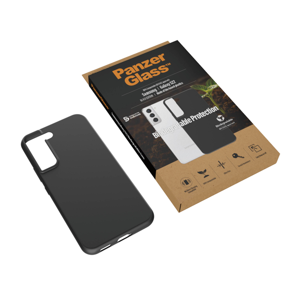 PanzerGlass Biodegradable, Galaxy S22 -suojakuori, Musta