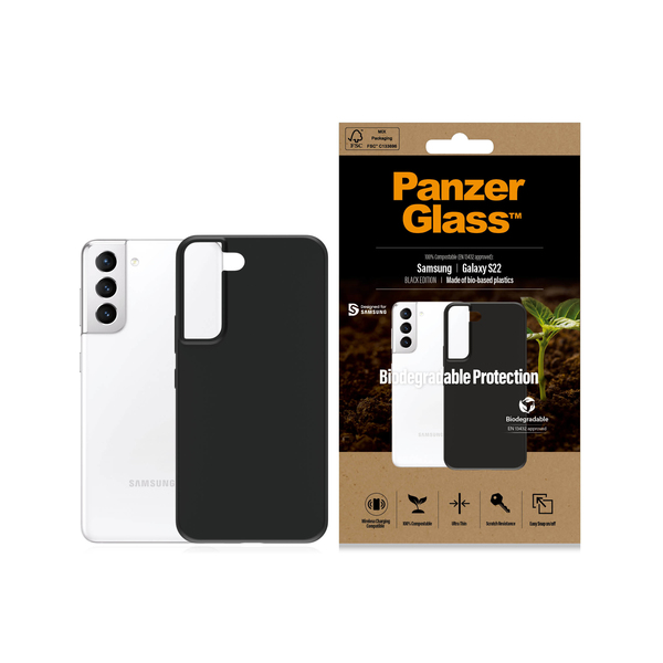 PanzerGlass Biodegradable, Galaxy S22 -suojakuori, Musta