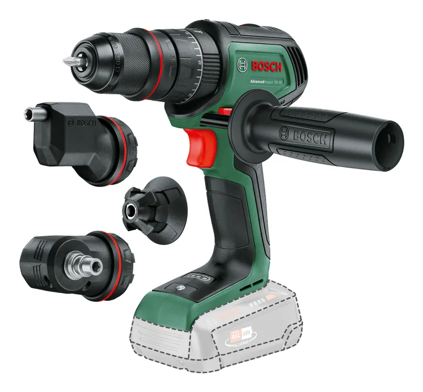 BOSCH AdvancedImpact 18V-80 QuickSnap Cordless Impact Drill and Screwdriver, Black, Green