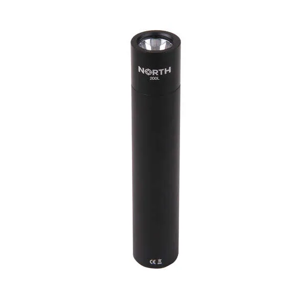 NORTH Flashlight 200 Lumen Black Aluminium 2W 3450Mah