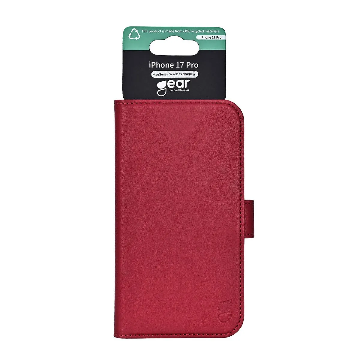 GEAR Classic 3 Card Recycled MagSerie, iPhone 17 Pro -lompakkokotelo, Deep Red
