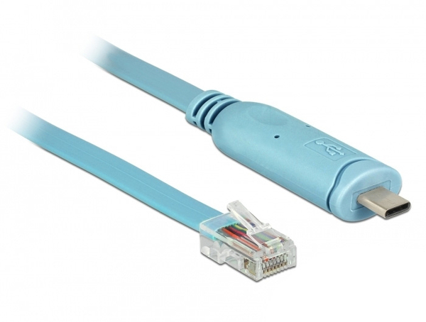 Adapter USB 2.0 Type-C male > 1 x Serial RS-232 RJ45 male 3.0 m blue
