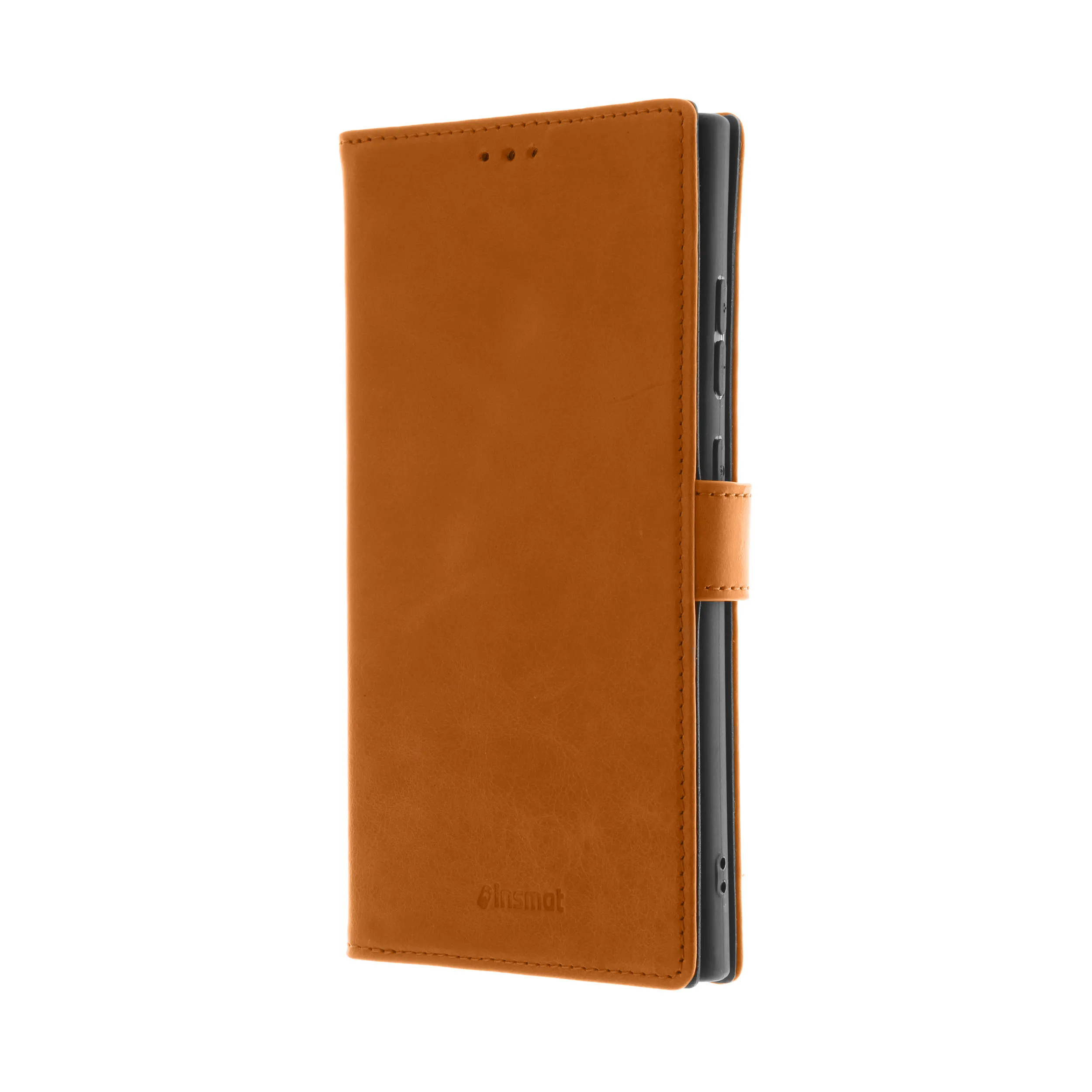 Insmat Premium Flip Case, Galaxy S24 Ultra - pl&aring;nboksfodral, Brun