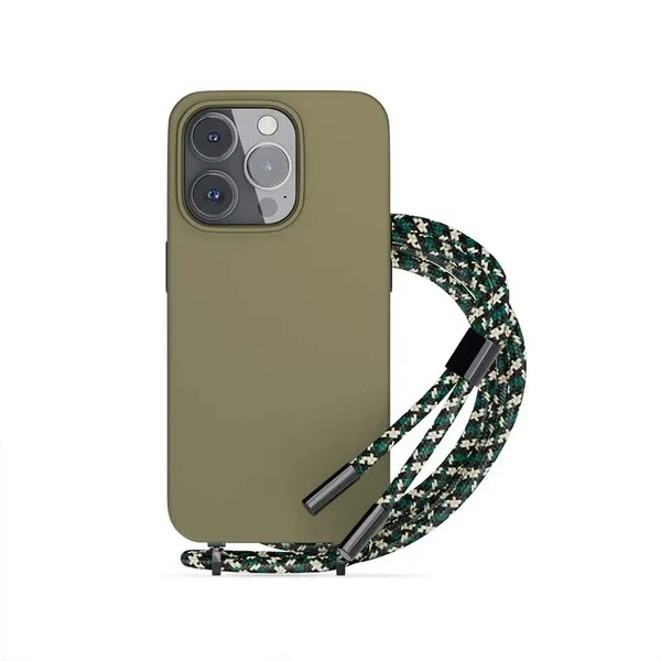 Epico Silicone Necklace, iPhone 14 Plus -suojakuori, Vihreä