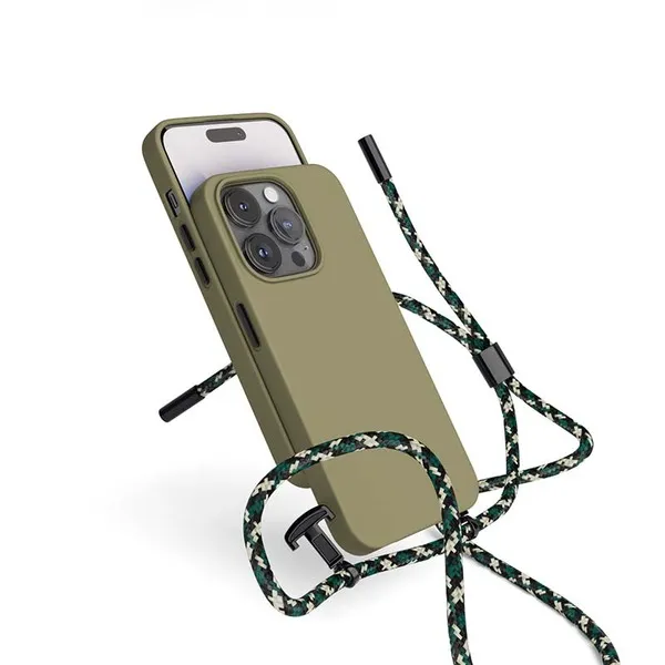 Epico Silicone Necklace, iPhone 14 Plus -suojakuori, Vihreä