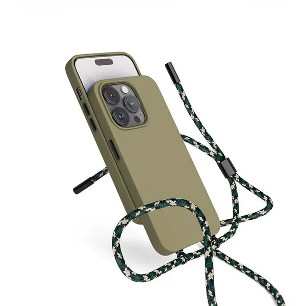 Epico Silicone Necklace, iPhone 14 Plus -suojakuori, Vihreä