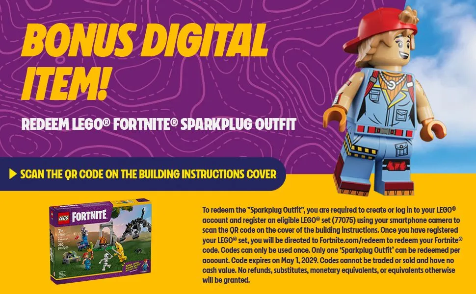 LEGO Fortnite Peelyn ja Sparkplugin seikkailu 77075