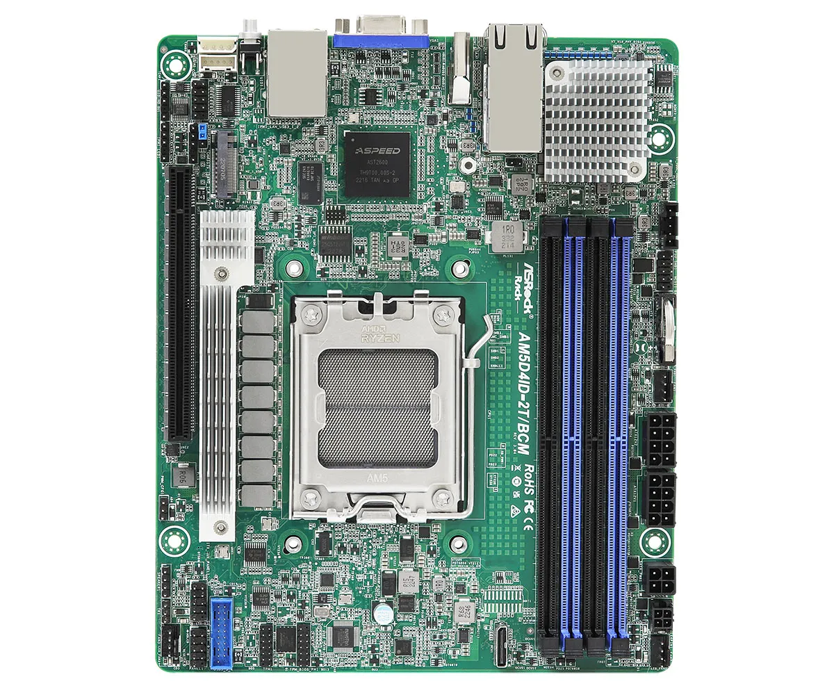 ASRock Rack AM5D4ID-2T/BCM AM5 Deep Mini-ITX moderkort