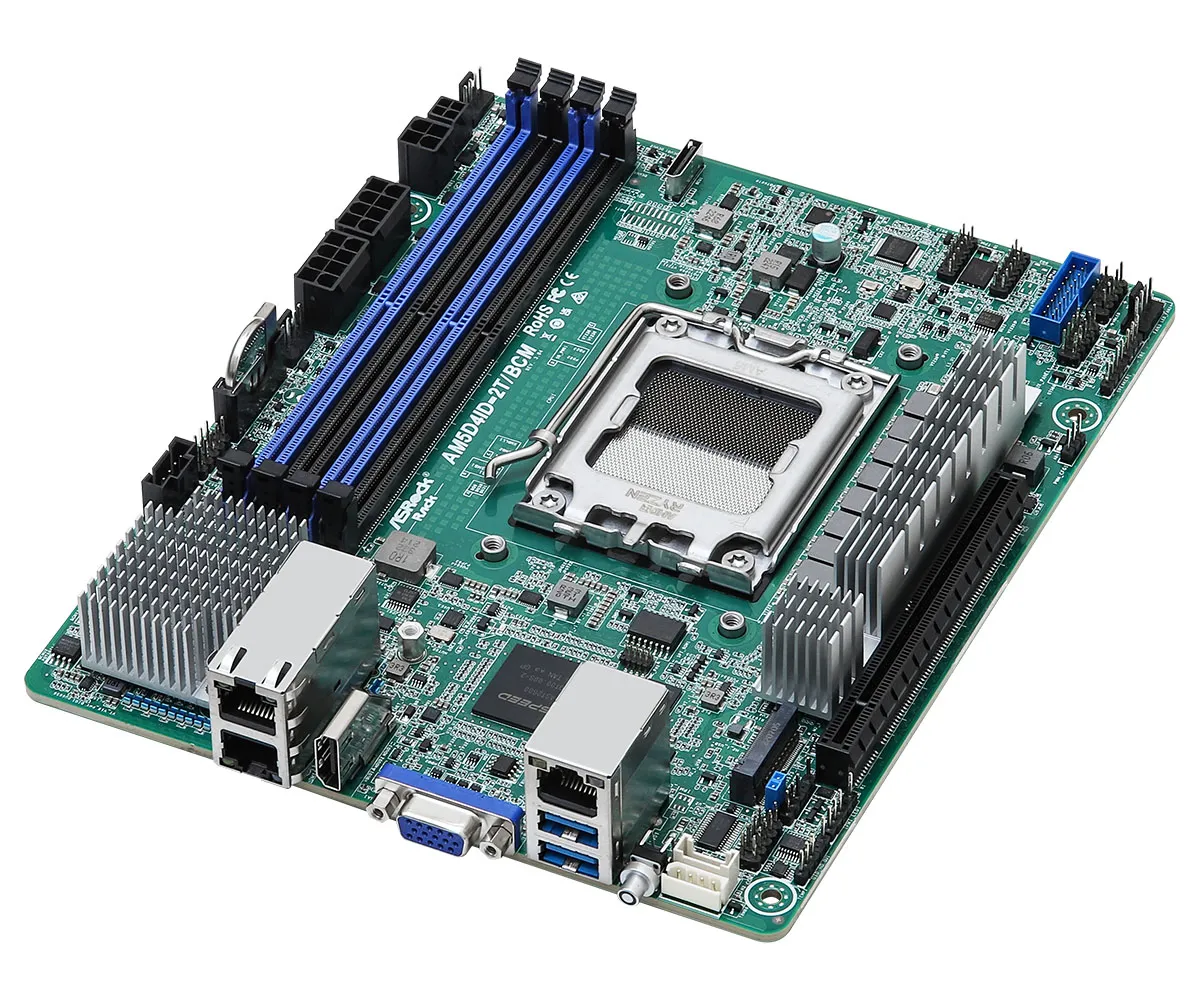 ASRock Rack AM5D4ID-2T/BCM AM5 Deep Mini-ITX moderkort