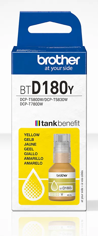 Brother BTD180Y ink bottle, Yellow