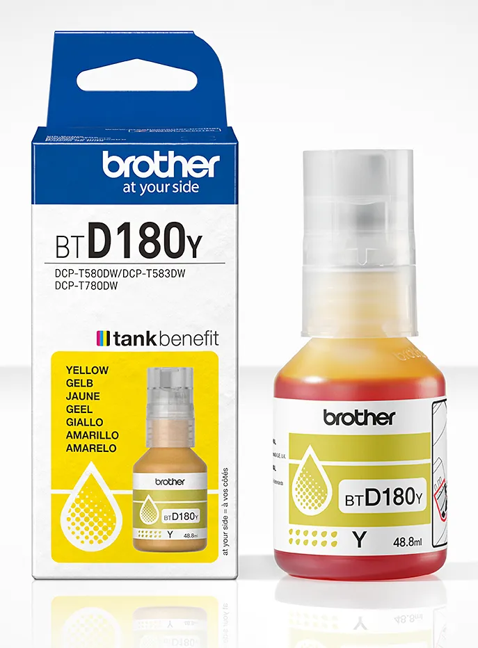 Brother BTD180Y ink bottle, Yellow