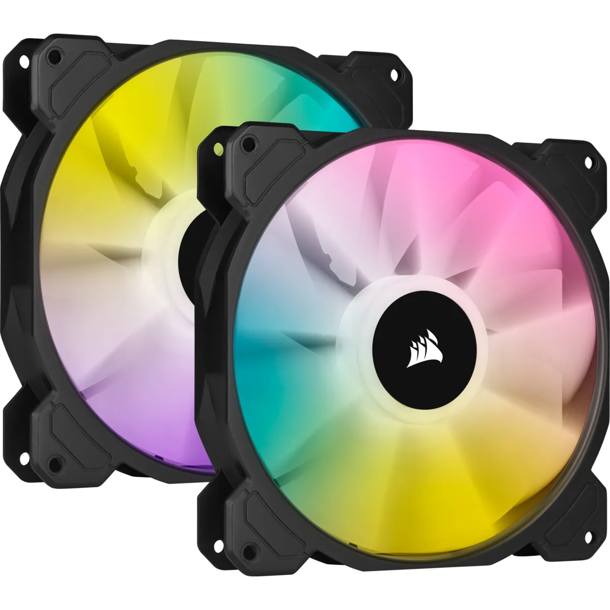 Corsair iCUE SP140 RGB ELITE, 140mm, PWM, Hydraulic Bearing, RGB Fan Kit, 2-pack, Black