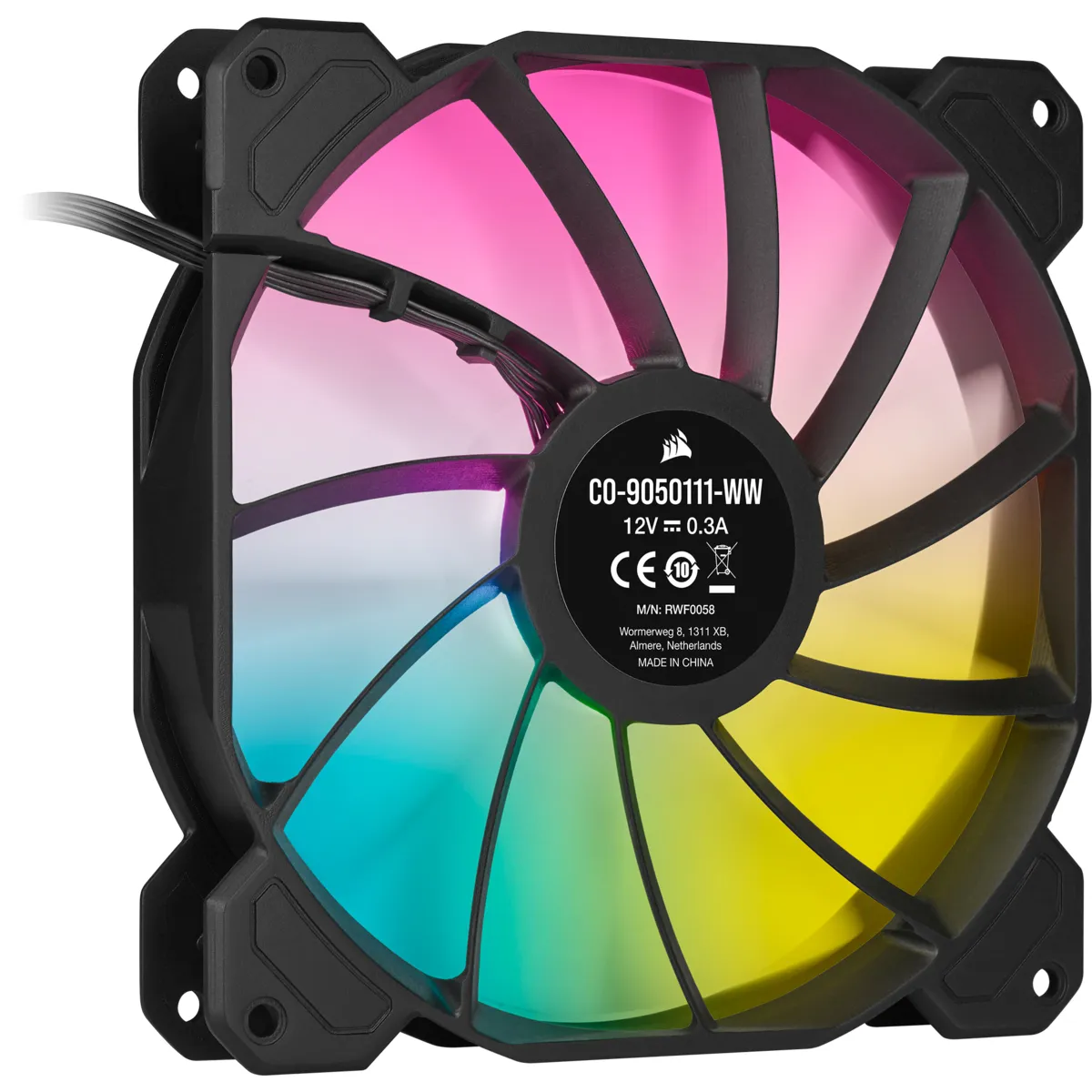 Corsair iCUE SP140 RGB ELITE, 140mm, PWM, Hydraulic Bearing, RGB Fan Kit, 2-pack, Black