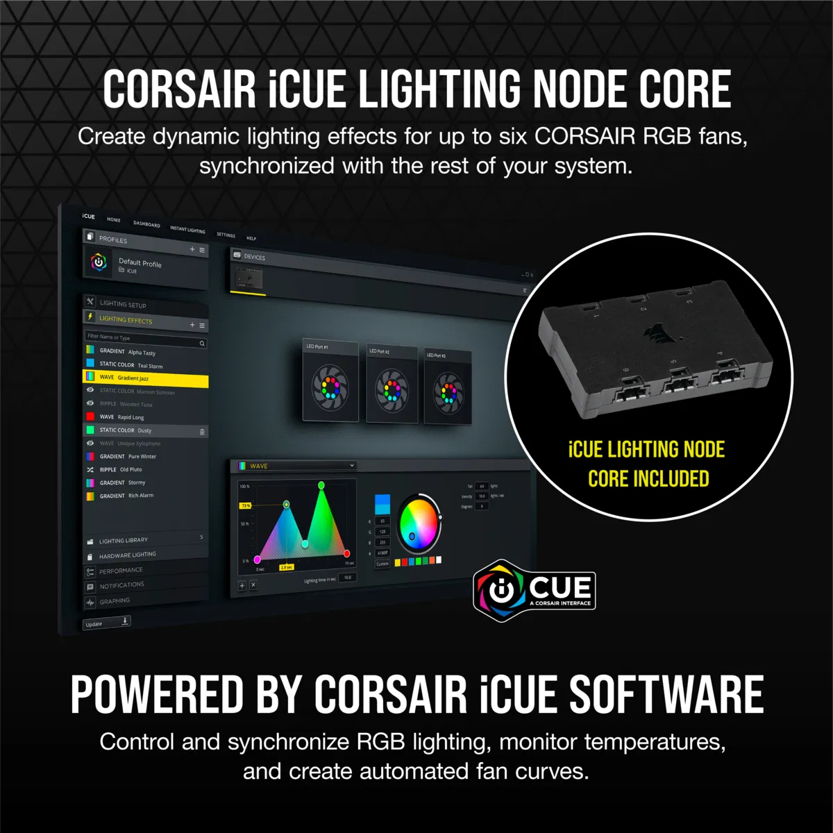 Corsair iCUE SP140 RGB ELITE, 140mm, PWM, Hydraulic Bearing, RGB Fan Kit, 2-pack, Black
