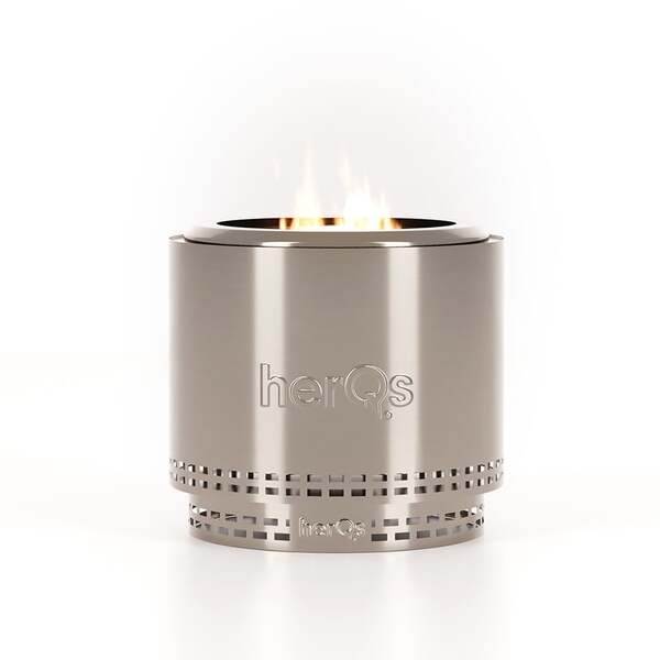 HERQS Blaze Smokeless Fire Pit, Stainless Steel, 495 mm