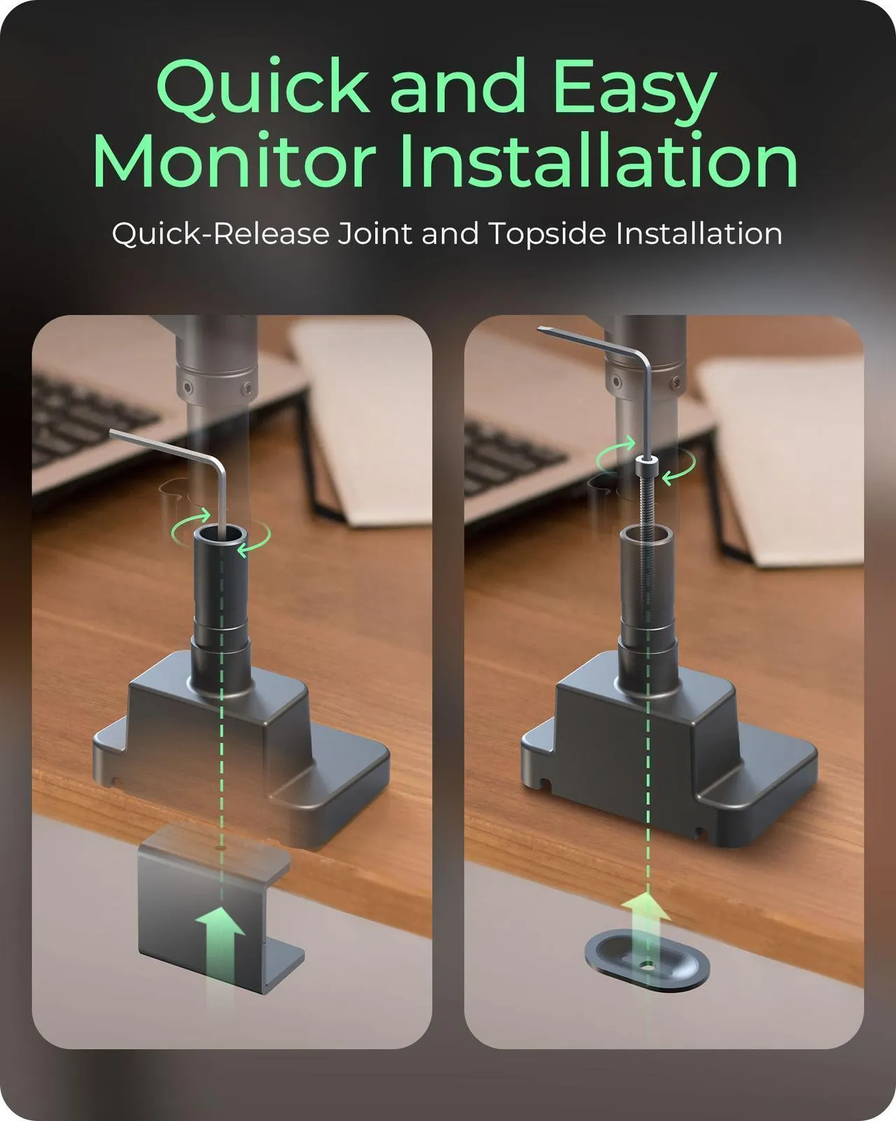 ICY BOX IB-MS702-T Desk Mount, for 2 monitors, 24-57", with gas spring, 54kg, VESA 75/100, Black