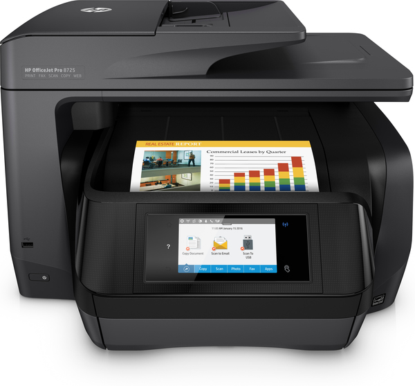 HP Officejet Pro 8725 Duplex, LAN/Wi-Fi, A4 - colour Inkjet printer