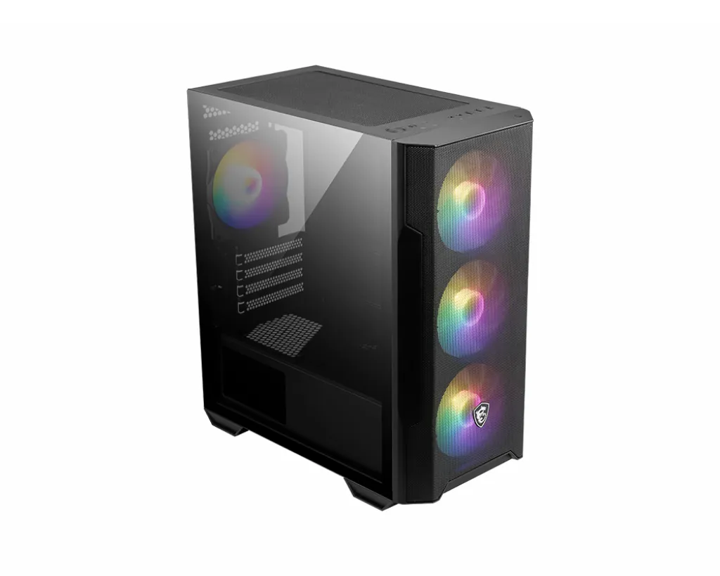 MSI MAG FORGE M100R - miditornikotelo, Musta, Läpinäkyvä
