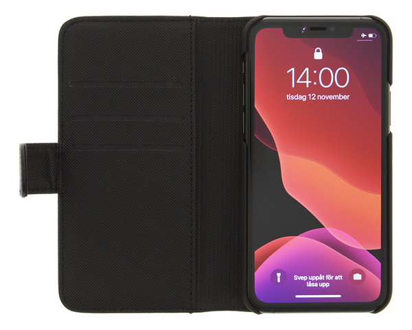 Deltaco 2-in-1 Wallet, iPhone 12 / 12 Pro - Wallet Case, Black