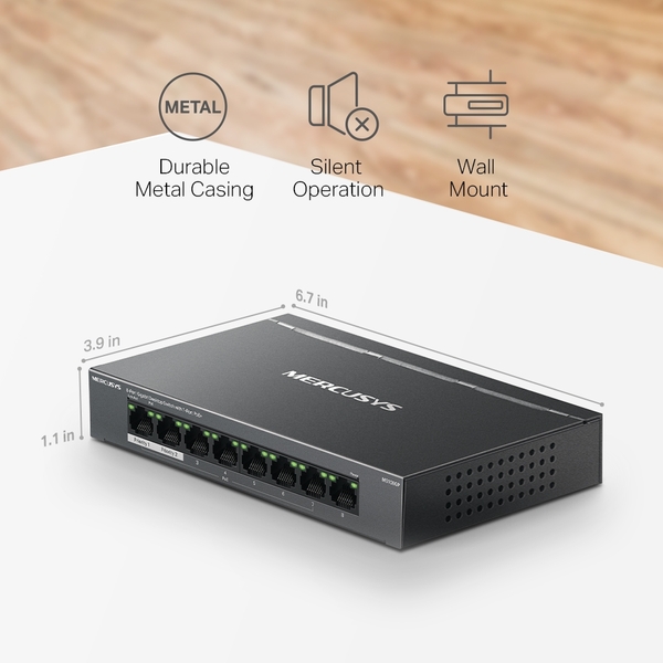 Mercusys MS108GP 8-Port Gigabit PoE+ - switch