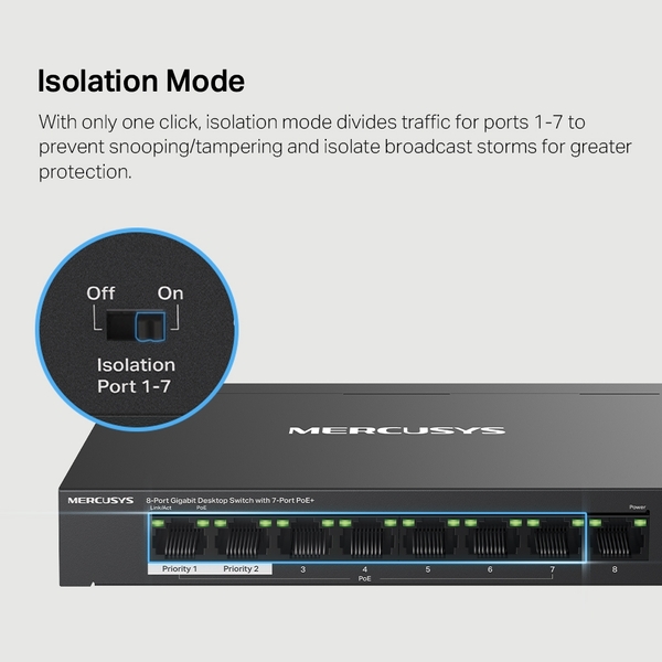 Mercusys MS108GP 8-Port Gigabit PoE+ - switch