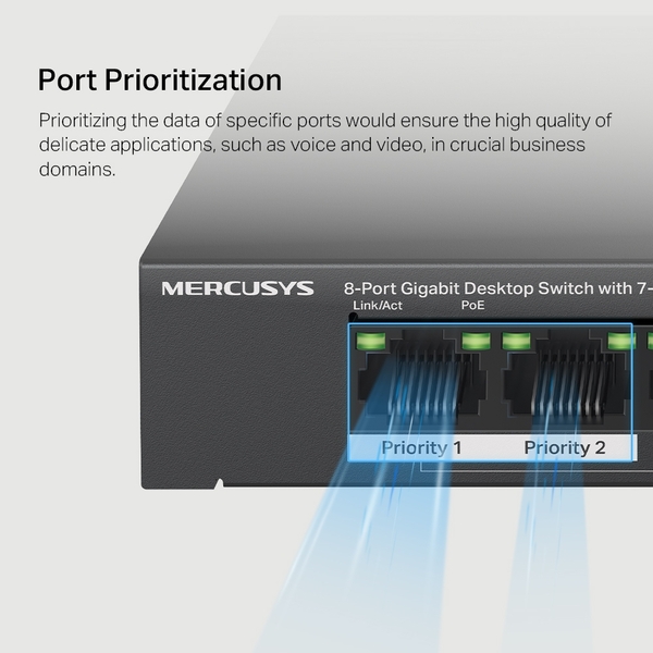 Mercusys MS108GP 8-Port Gigabit PoE+ - switch