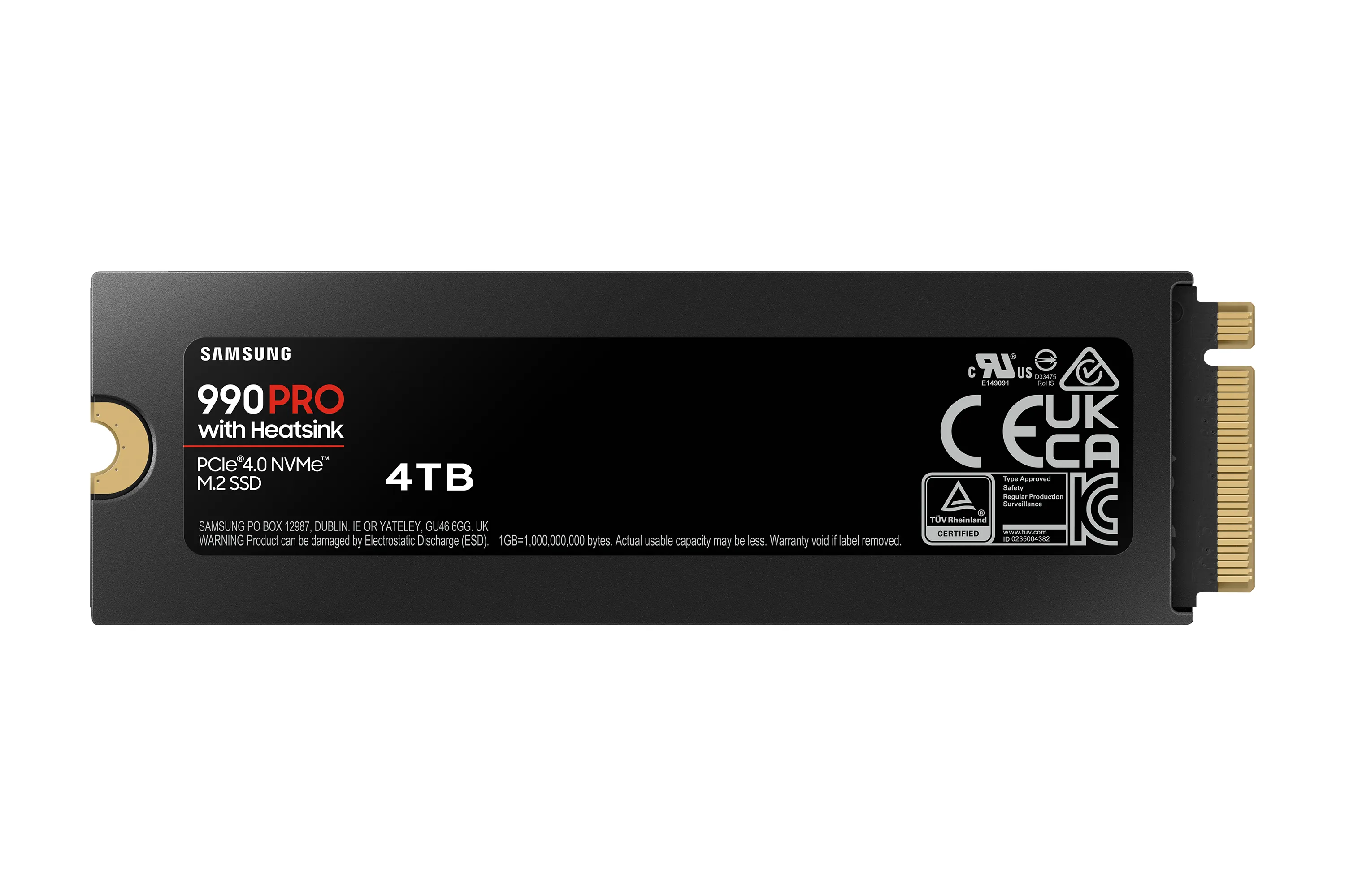 Samsung 990 Pro Heatsink 4 TB, PCIe 4.0, M.2 - SSD (PS5 Compatible)