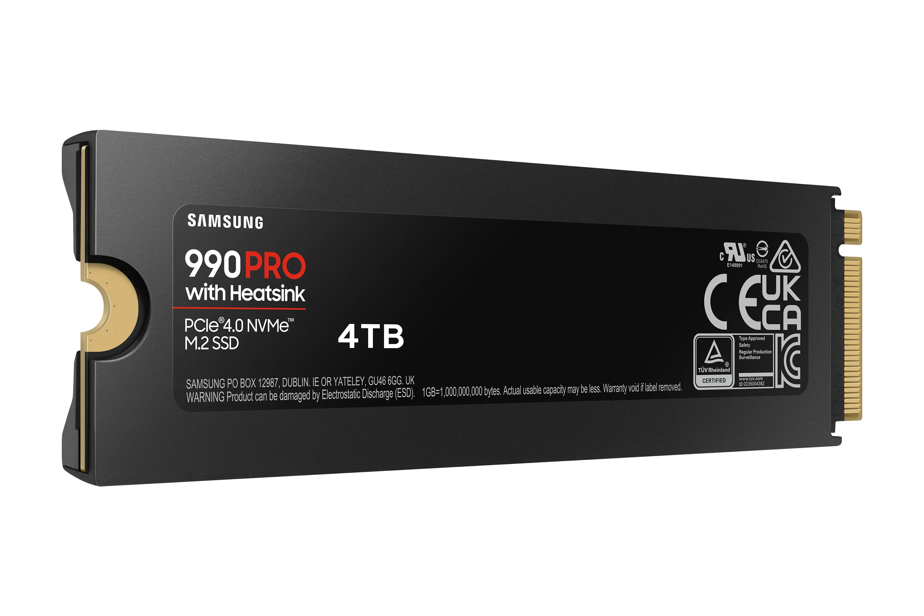 Samsung 990 PRO 4TB M.2 PCIe 4.0 NVMe SSD with Heatsink