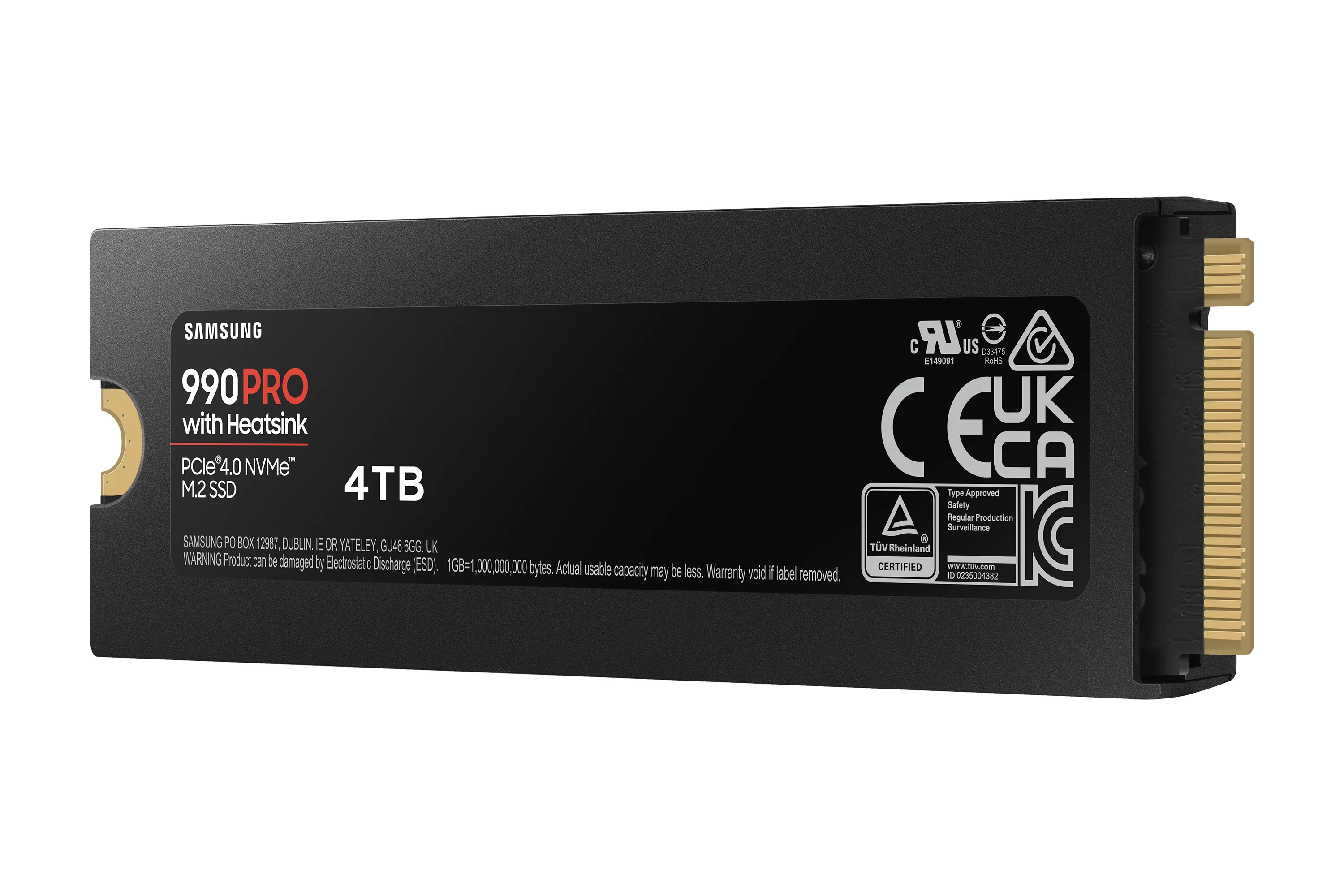 Samsung 990 PRO 4TB M.2 PCIe 4.0 NVMe SSD with Heatsink