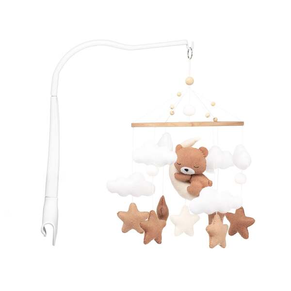 Neno Tedi Cot Carousel - White, Wood, Felt, Plastic
