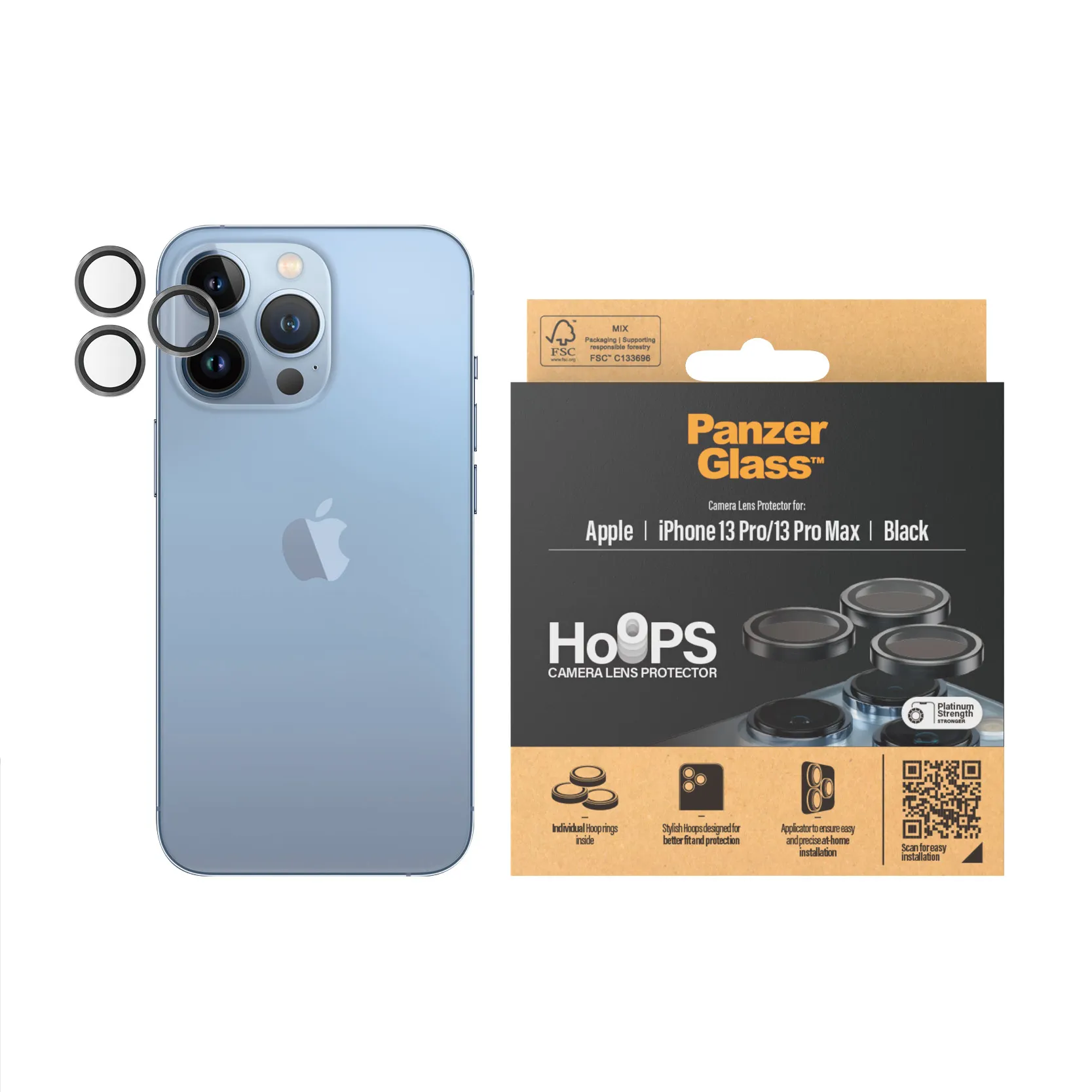 PanzerGlass Hoops, iPhone 13 Pro / 13 Pro Max - Camera Lens Protector