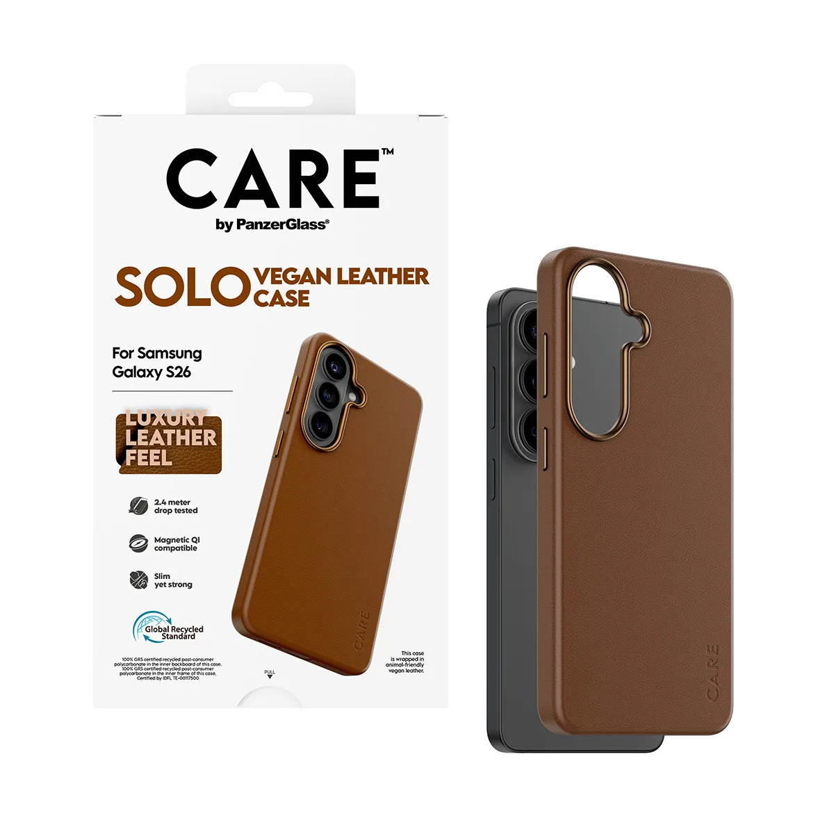 PanzerGlass CARE Solo, Galaxy S26 -suojakuori, ruskea
