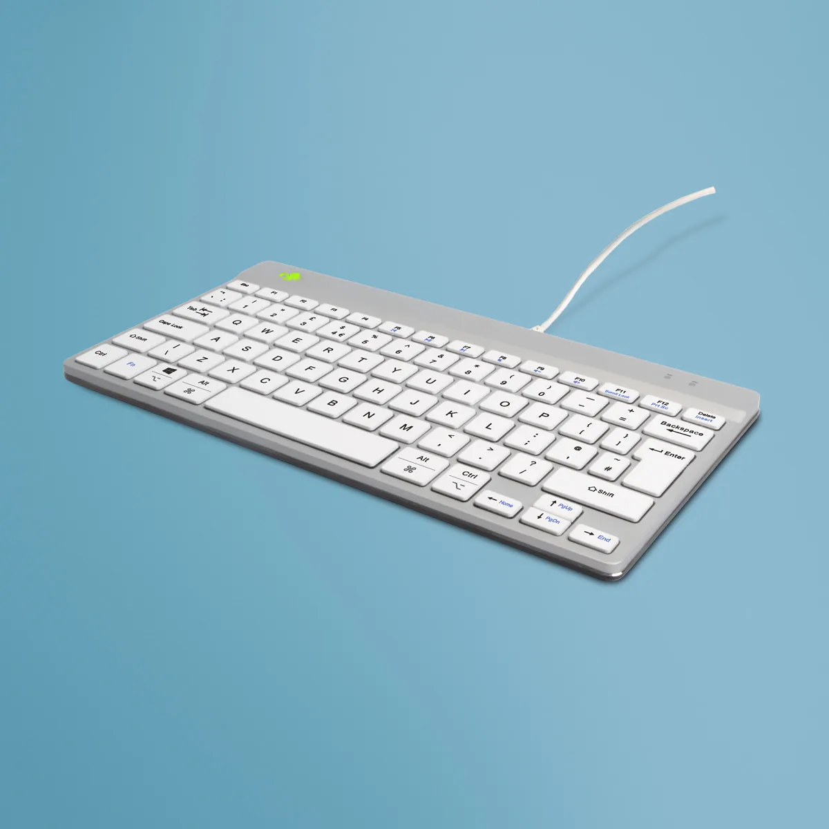 R-Go Compact Break Ergonomic Keyboard, QWERTY (UK layout), Wired - White