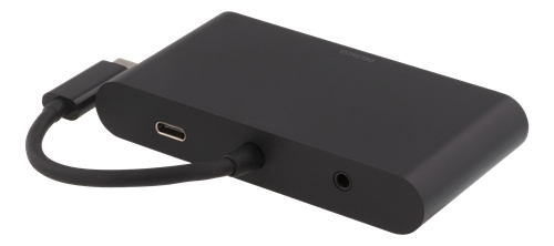 DELTACO USB-C dockningsstation, VGA/RJ45/1xUSB A/USB-C PD/3,5mm, svart