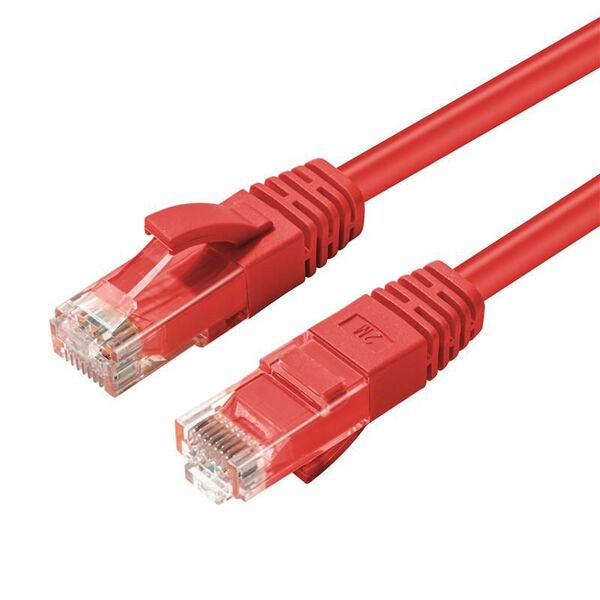 MicroConnect Cat6 UTP RJ45 0.2m -verkkokaapeli, punainen