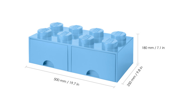 Room Copenhagen LEGO Brick Drawer 8 light blue - RC40061736
