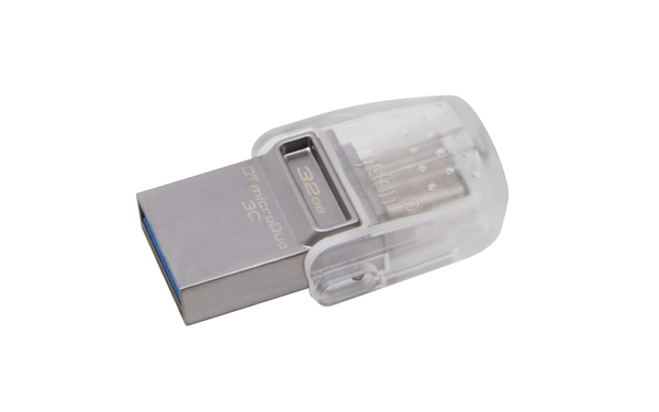Kingston 32GB DataTraveler microDuo 3C USB-C/USB 3.0 - memory stick, Silver