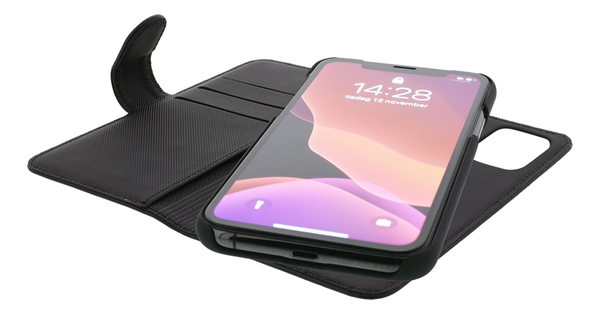 Deltaco 2-in-1 Wallet, iPhone 12 / 12 Pro - pl&aring;nboksfodral, Svart