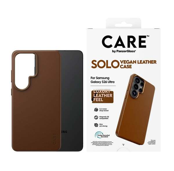 PanzerGlass CARE Solo fodral f&ouml;r Galaxy S26, brun