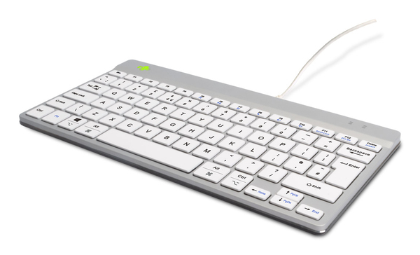 R-Go Compact Break Ergonomic Keyboard, QWERTY (UK layout), Wired - White